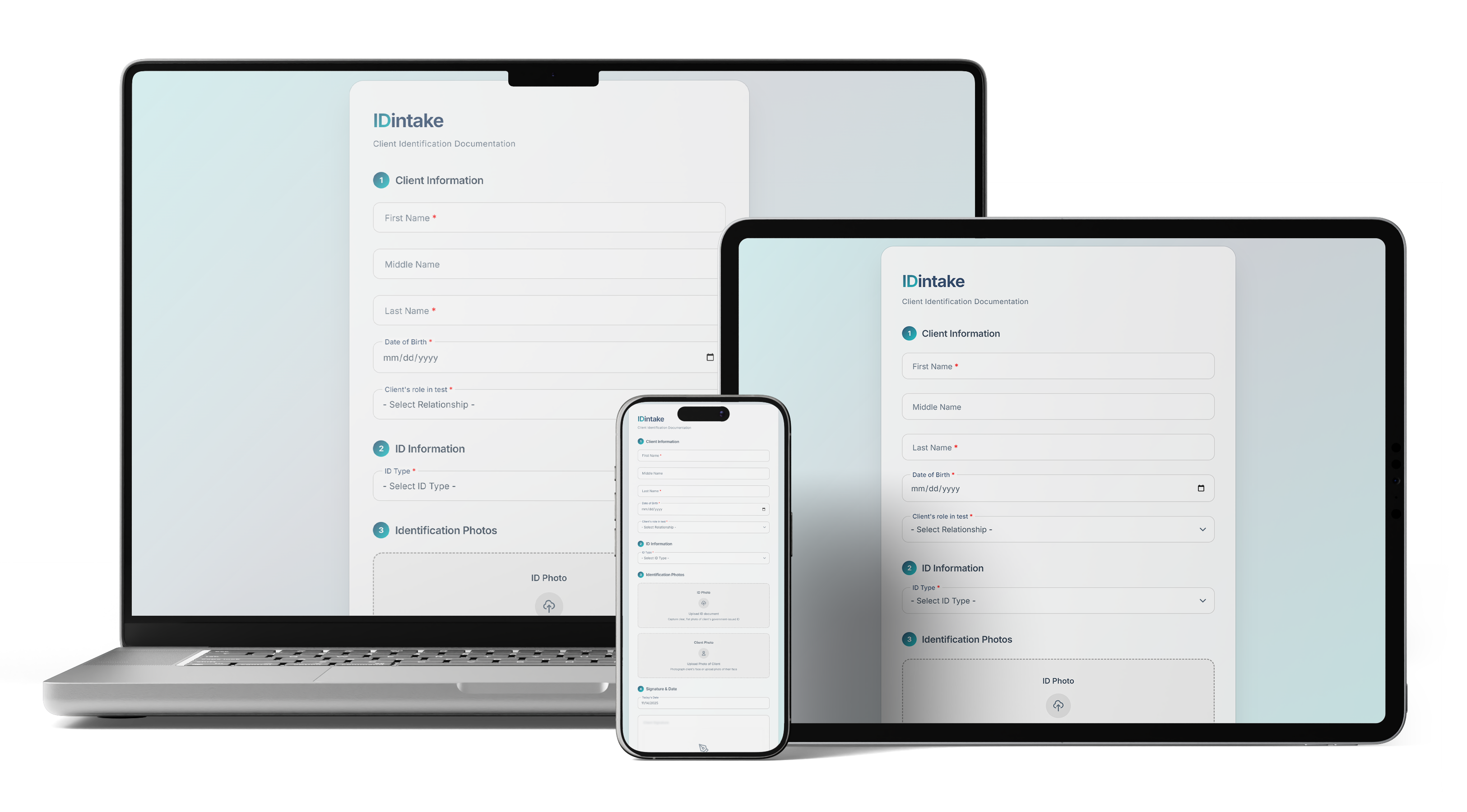 IDintake on Desktop, Tablet, and Mobile